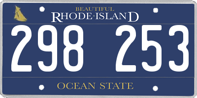RI license plate 298253