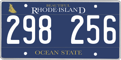 RI license plate 298256