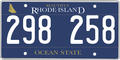 RI license plate 298258