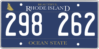 RI license plate 298262