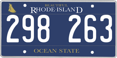 RI license plate 298263