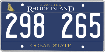 RI license plate 298265