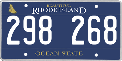 RI license plate 298268