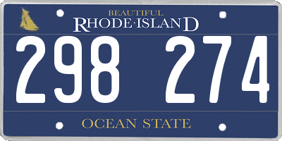 RI license plate 298274
