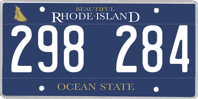 RI license plate 298284