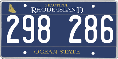 RI license plate 298286
