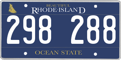 RI license plate 298288