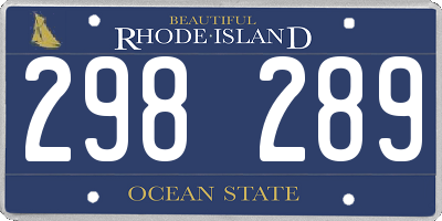 RI license plate 298289