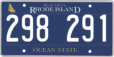 RI license plate 298291