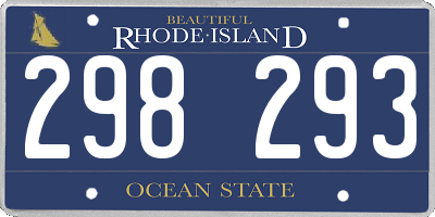 RI license plate 298293