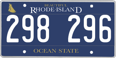 RI license plate 298296