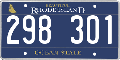 RI license plate 298301
