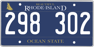 RI license plate 298302
