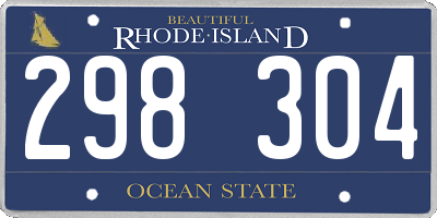 RI license plate 298304