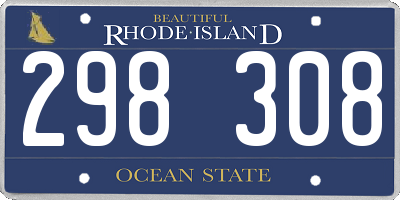 RI license plate 298308