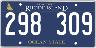 RI license plate 298309