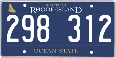 RI license plate 298312