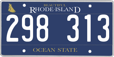 RI license plate 298313