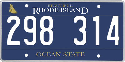 RI license plate 298314