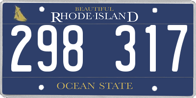RI license plate 298317