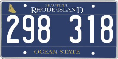 RI license plate 298318