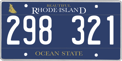 RI license plate 298321