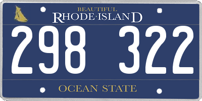 RI license plate 298322