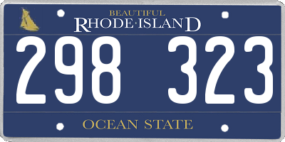 RI license plate 298323