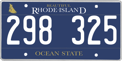 RI license plate 298325