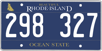 RI license plate 298327