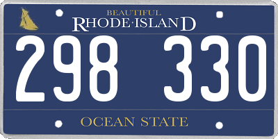 RI license plate 298330