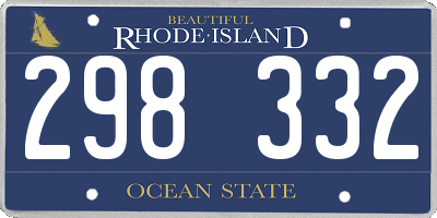 RI license plate 298332