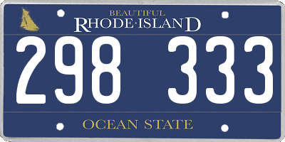 RI license plate 298333