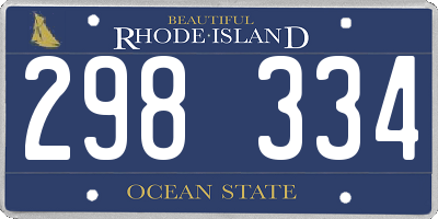 RI license plate 298334