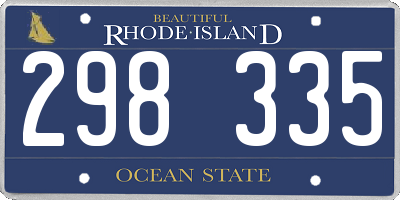 RI license plate 298335