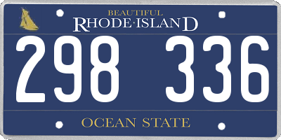 RI license plate 298336
