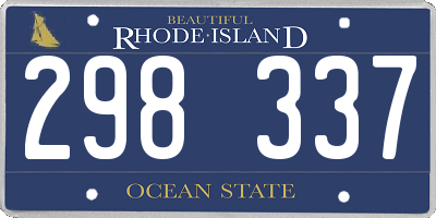 RI license plate 298337