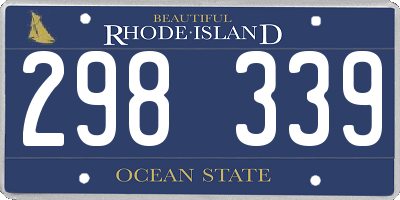 RI license plate 298339