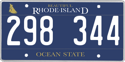 RI license plate 298344