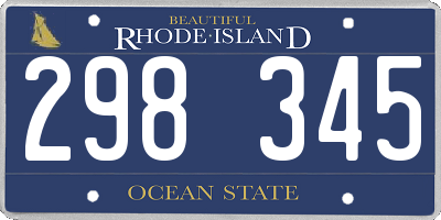 RI license plate 298345