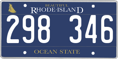 RI license plate 298346
