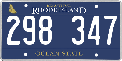 RI license plate 298347