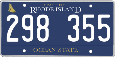 RI license plate 298355