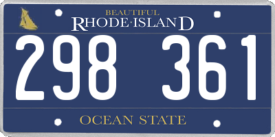 RI license plate 298361