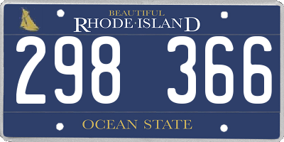 RI license plate 298366