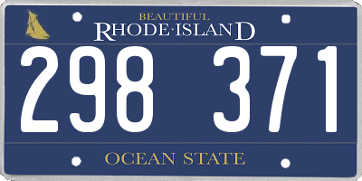 RI license plate 298371