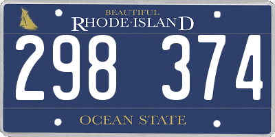 RI license plate 298374