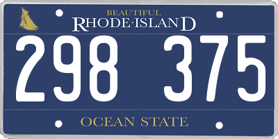 RI license plate 298375