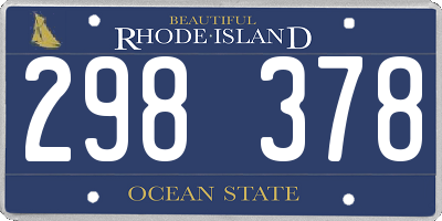 RI license plate 298378