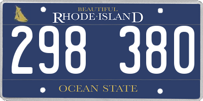 RI license plate 298380